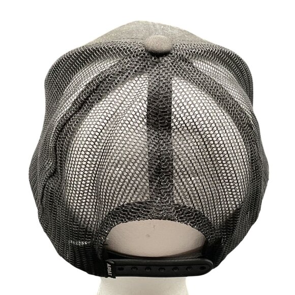 Ariat  Black Mesh Trucker Hat With Multicolor American Flag Patch Mens - Picture 3 of 5